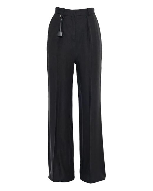 Elisabetta Franchi Black Pleated Straight Trousers