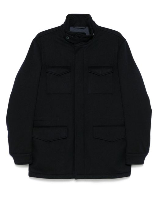 Herno Black Virgin Wool Jacket for men