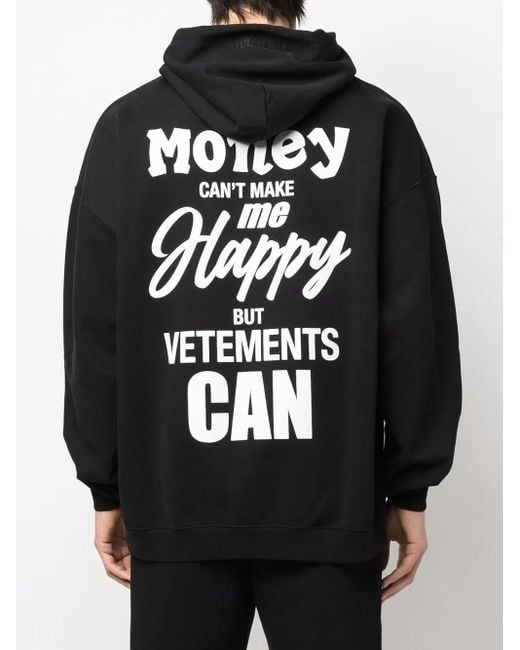 Vetements Black Graphic-Print Cotton Hoodie