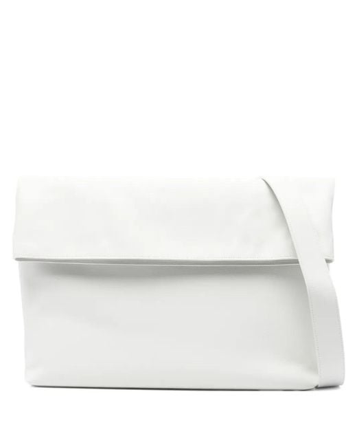 Herskind Women's White Foldover Leather Shoulder Bag