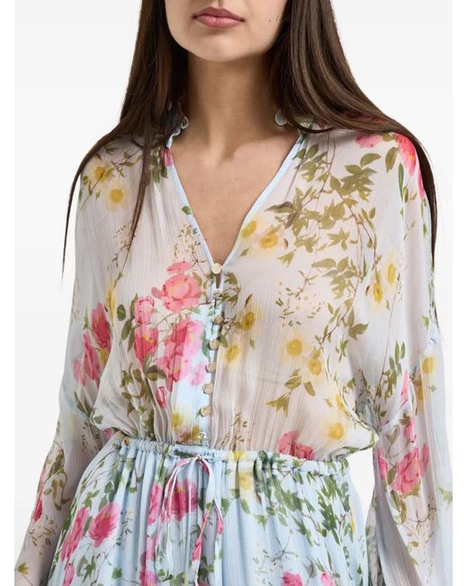 Liu Jo Blue Short Flowery Dress