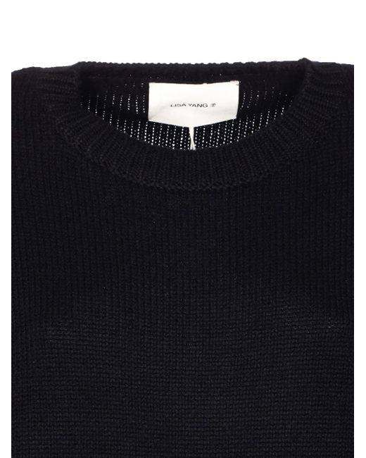 Lisa Yang Black Crew-neck Cashmere Sweater