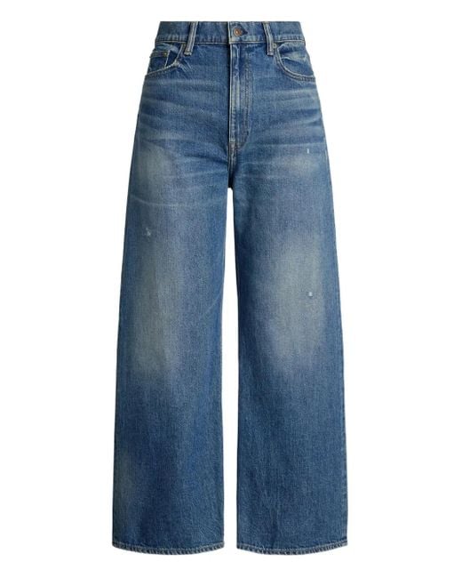 Polo Ralph Lauren Blue Wide-Leg Cotton Jeans