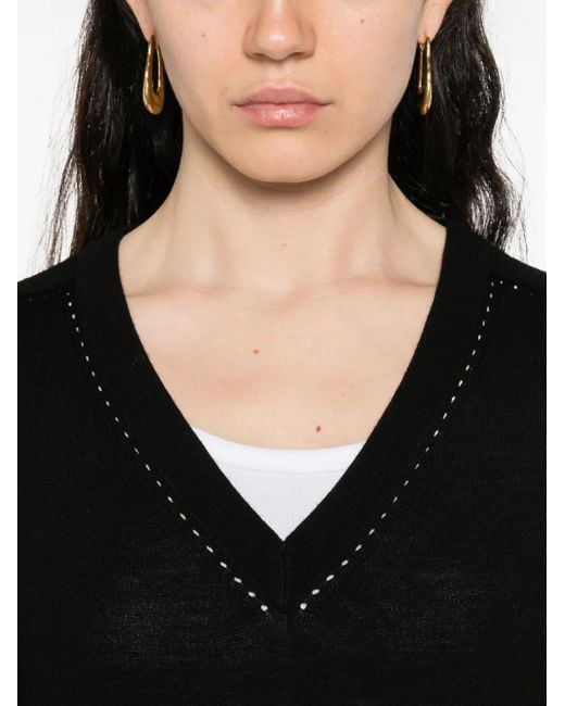 Pull Boutonné À Col V Liu Jo en coloris Black