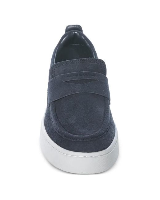 ARMANI EXCHANGE Blue Suede Penny Loafers for men