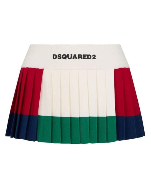 Minifalda con logo en la cinturilla DSquared² de color Red