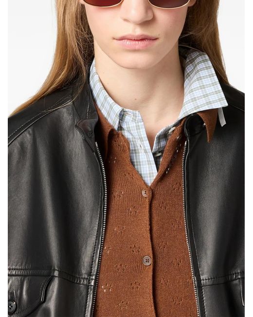 Miu Miu Black Nappa-Leather Jacket
