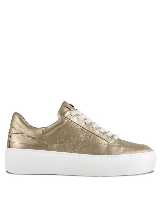 Högl Illusion Metallic Leren Sneakers Met Plateauzool in het Brown