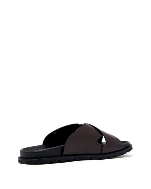Neil Barrett Black Crossover-Strap Sandals for men