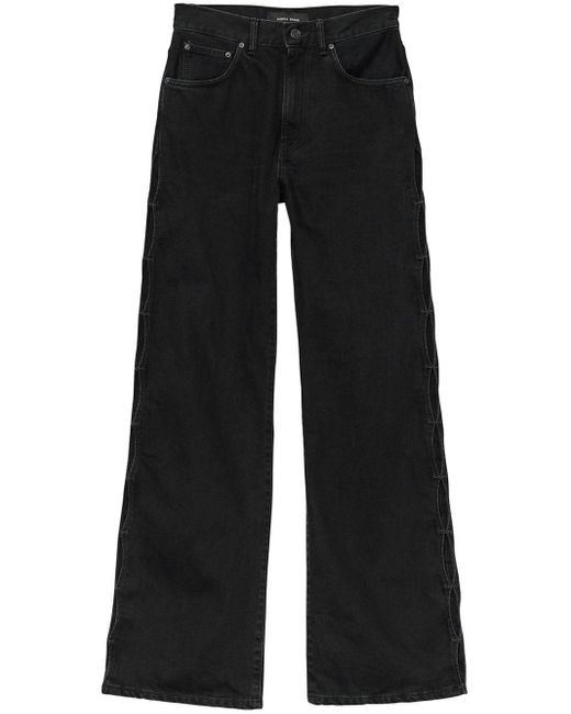 Purple Brand Black High-waisted Wide-leg Jeans