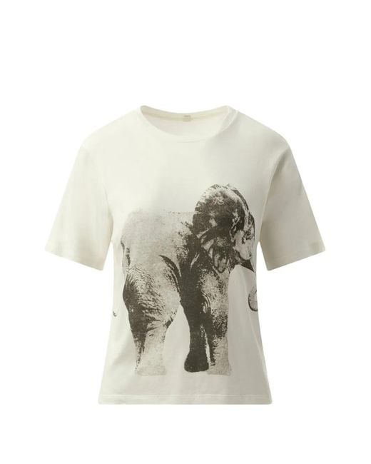 Fax Copy Express White Elephant-Print T-Shirt