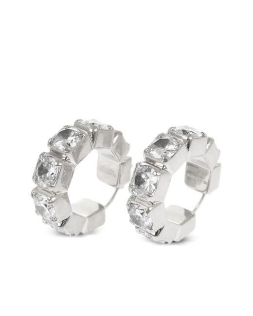 Orecchini Con Cristalli di Jil Sander in White