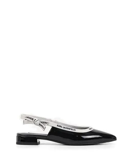 Karl Lagerfeld White Pointed-Toe Pumps