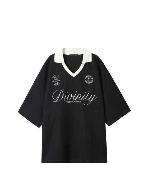 FIVE CM Black V-Neck Short-Sleeve T-Shirt for men
