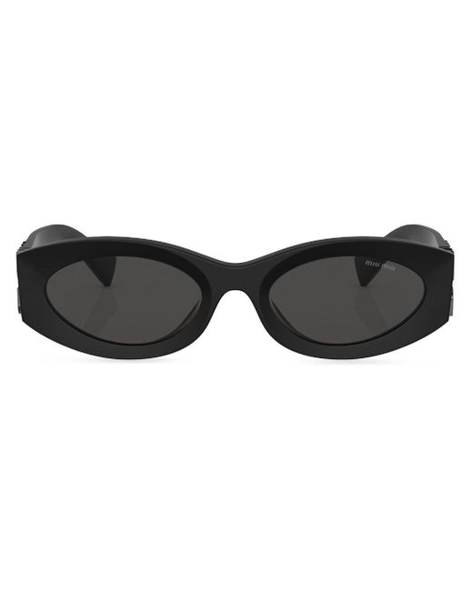 Miu Miu Black Miu Glimpse Oval-frame Sunglasses