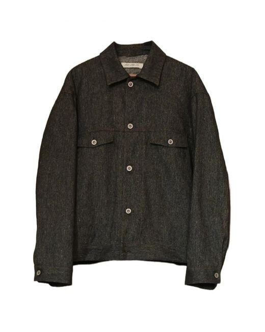 AVIVA JIFEI XUE Black Button-Up Denim Jacket