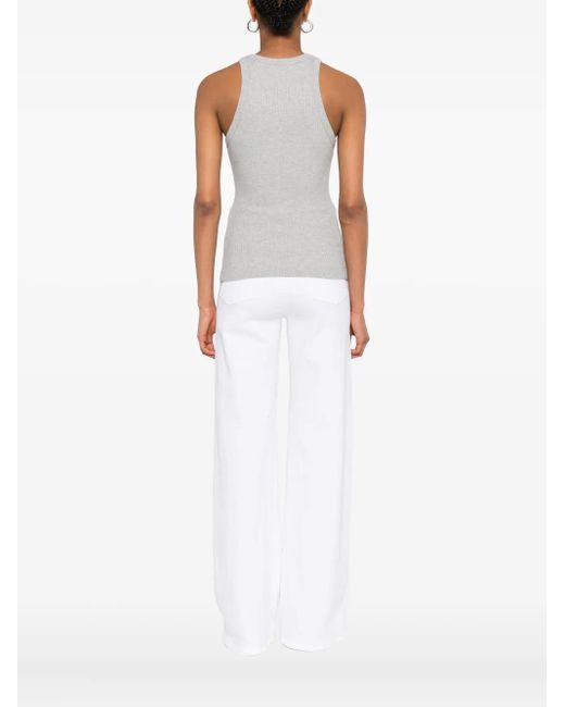Agolde Geribbelde Tanktop in het White