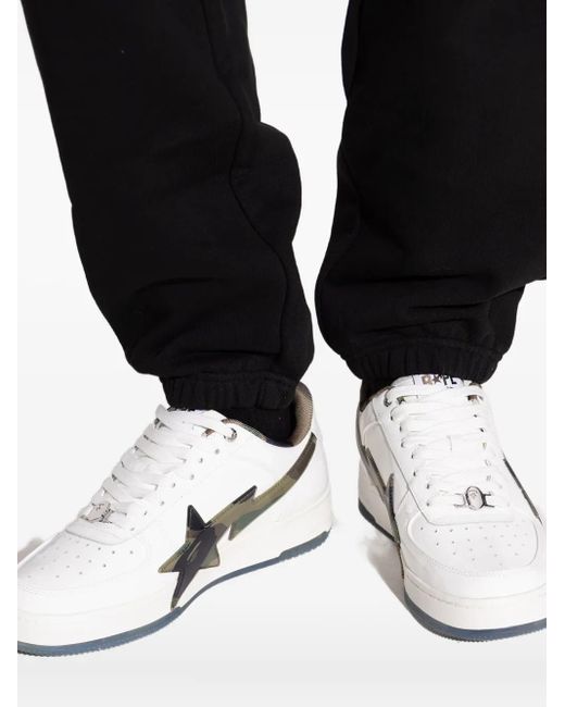 A Bathing Ape Green Sta Os Camo-Star Sneakers for men