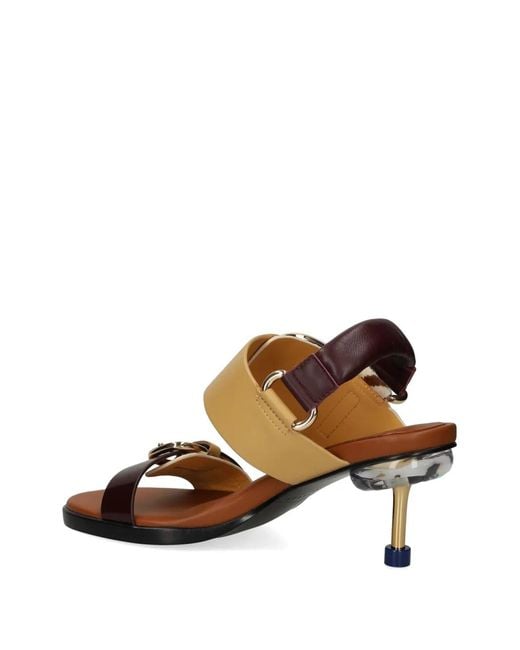 4Ccccees Brown Osha Line Mid Buckled Zebra-Print Sandals