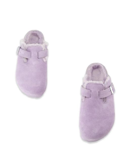 Birkenstock Purple Mules Boston Shearling À Boucle
