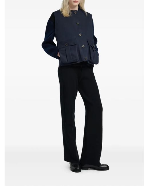 Barrie Blue Button-Fastening Pocket Rain Jacket