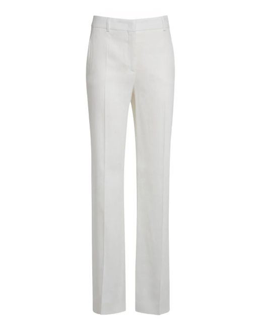 Alberta Ferretti Gray Klassische Leinenhose