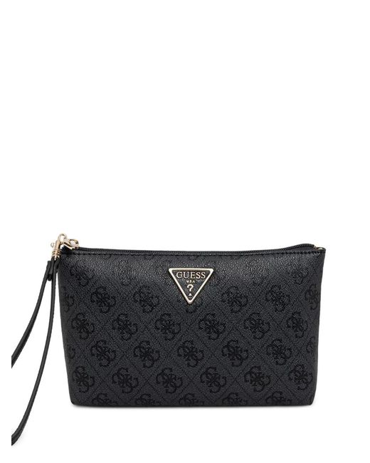 Guess Black Laurel Monogram-Print Pouch