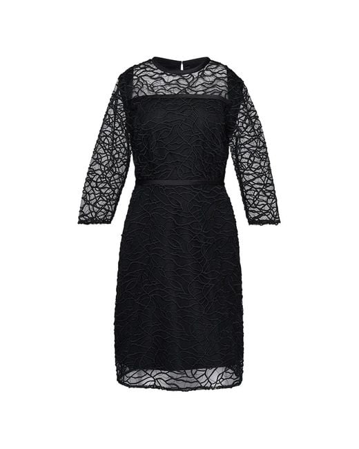 Club21 Black Mini Abstract-Scribble Lace Dress