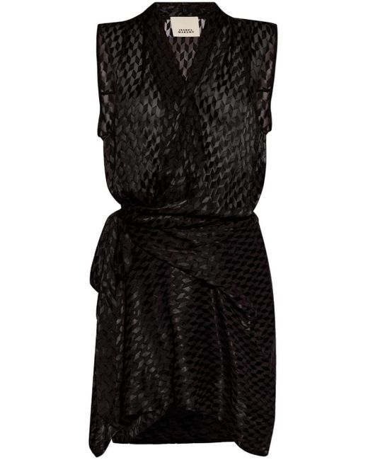 Vestido corto drapeado Isabel Marant de color Black