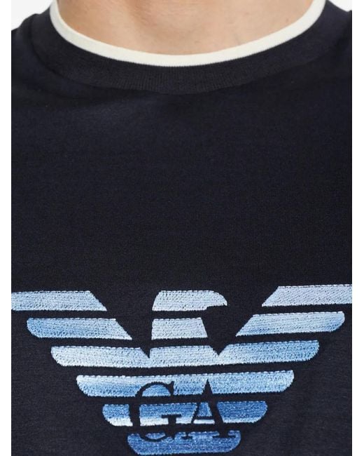 Emporio Armani Blue Crew-Neck T-Shirt for men
