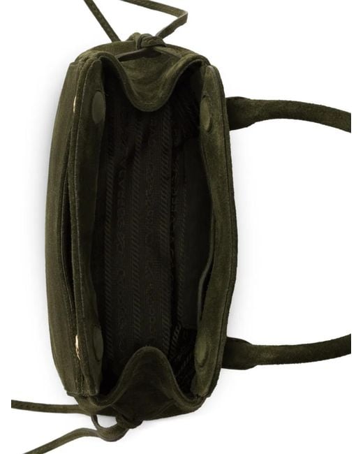 Prada Black Sac À Main Carry Mini En Daim