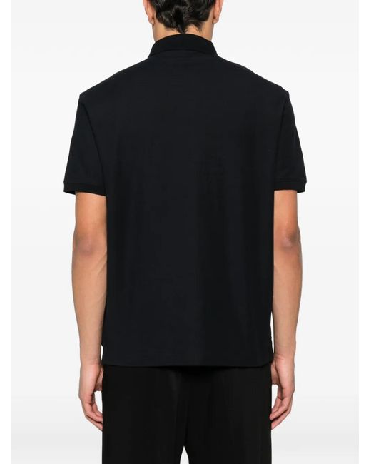 Emporio Armani Black Cotton Polo Shirt for men