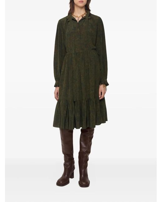 burberry green silk dress Burberry Prorsum Green Pleated Panel Georgette Dress
