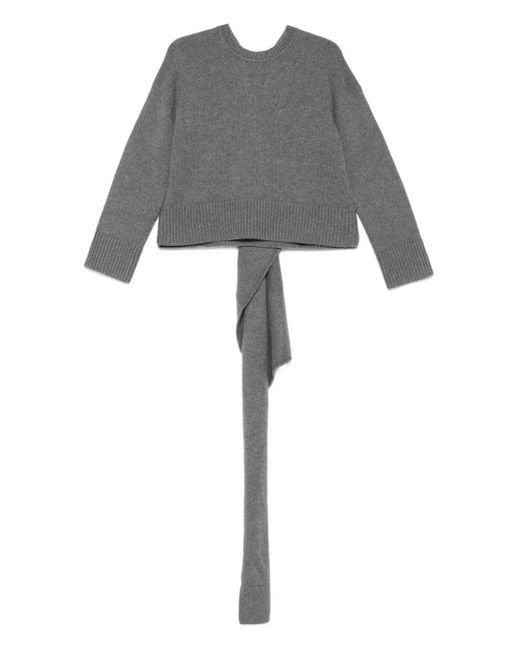 Jonathan Simkhai Gray Scarf-Detail Sweater