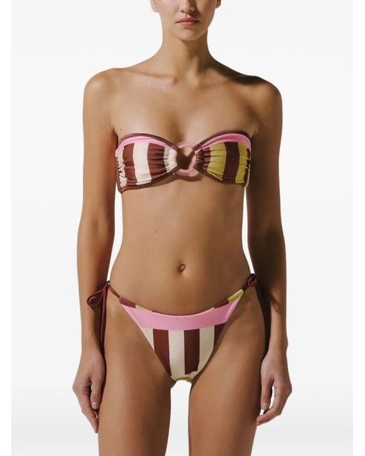 Baobab Brown Rio Side-Tie Striped Bikini Bottom