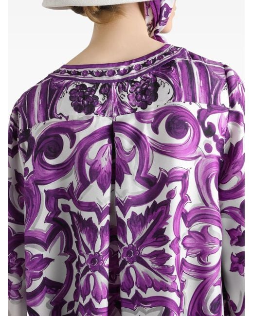 Robe En Soie Dolce & Gabbana en coloris Purple