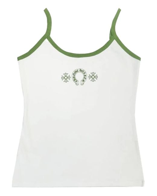 Chrome Hearts White Horseshoe Logo Tank Top