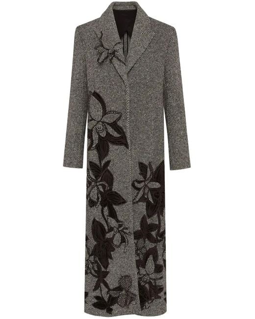 Cappotto Orchid Con Ricamo di Oscar de la Renta in Gray