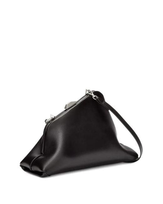 The Attico Black Small Day Off Leather Clutch Bag