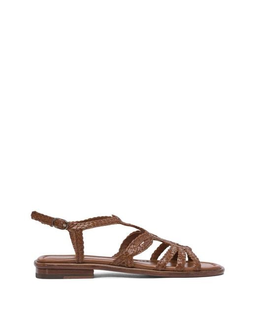 Pons Quintana Brown Woven Leather Sandals
