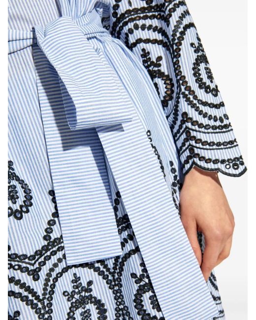 Munthe Blue Broderie Anglaise Organic Cotton Dress