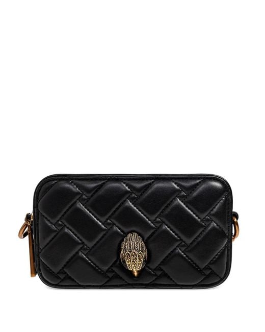 Kurt Geiger Black Small Kensington Quilted Appliqué Clutch Bag