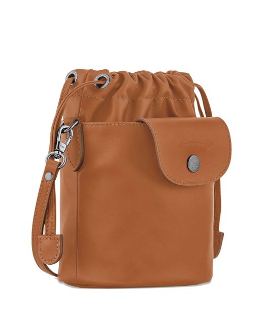Longchamp Brown Mini Le Pliage Xtra Drawstring Bucket Bag