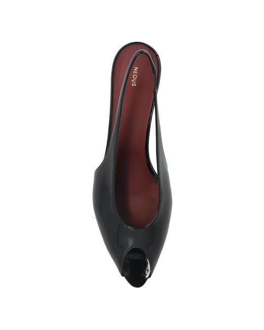 Neous Black Hamal Peep-Toe Slingback Pumps
