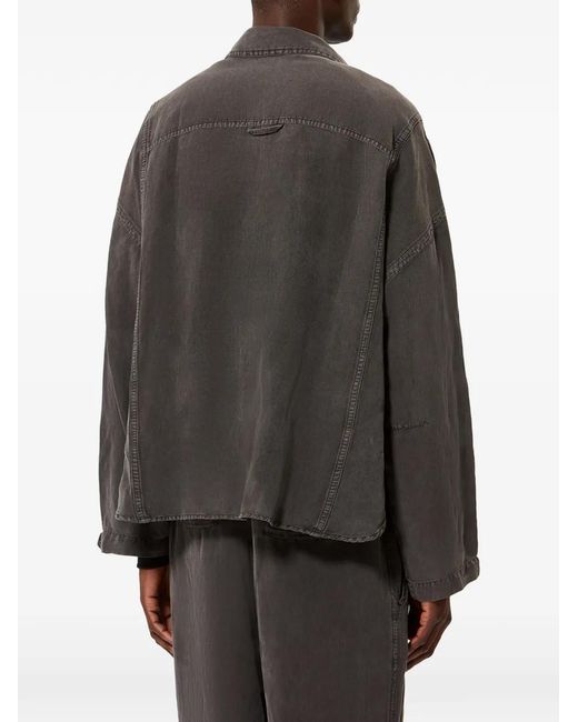 Isabel Marant Black Sinoe Oversized Lace-Up Linen Jacket for men