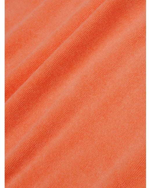 Sporty & Rich Orange Short Ny Tennis Club À Coupe Droite