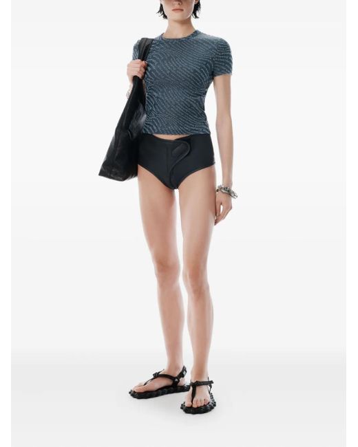 Alexander Wang Blue Logo-Embossed Short-Sleeve Top