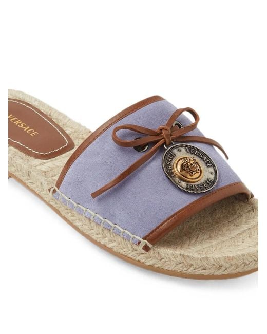 Versace Purple Lola Medusa-Charm Bow-Detail Espadrilles