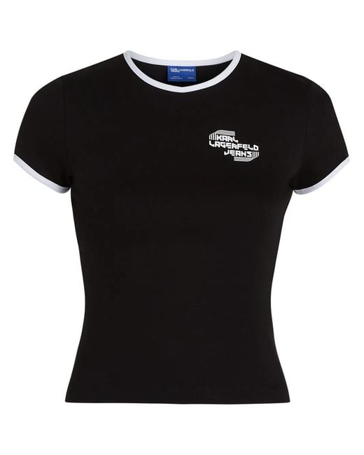 Karl Lagerfeld Black Logo-Print T-Shirt