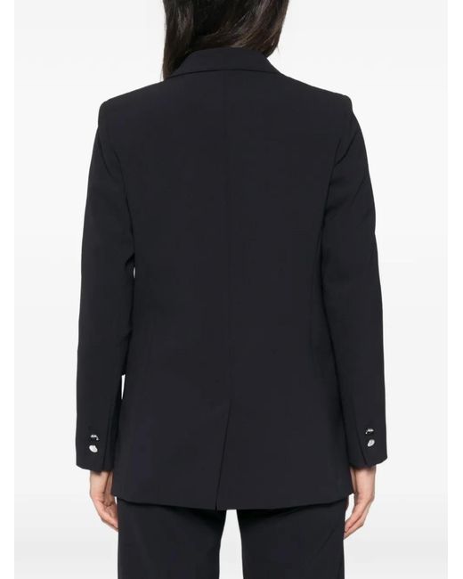 MAISON 123 Blue Florine Double-Breasted Notched-Lapels Blazer